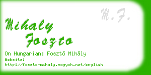 mihaly foszto business card