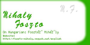 mihaly foszto business card